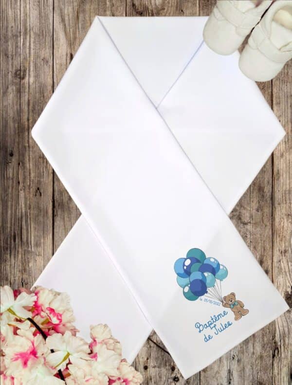 Linge Blanc de Baptême - Nounours Ballon – Image 2
