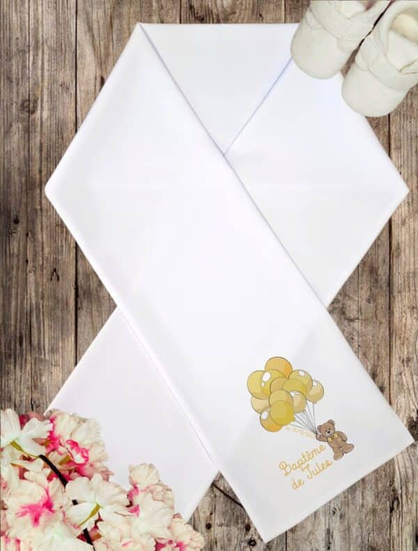 Linge Blanc de Baptême - Nounours Ballon – Image 3