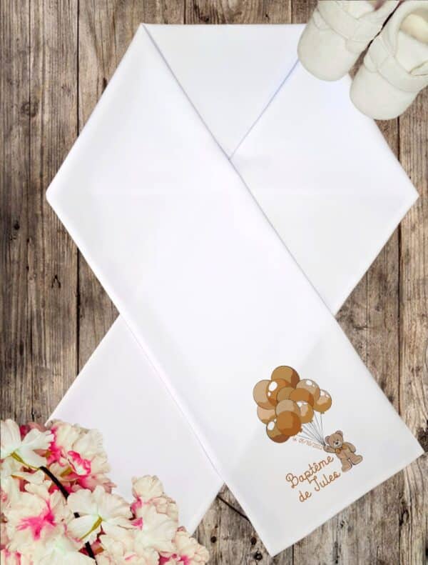 Linge Blanc de Baptême - Nounours Ballon – Image 4
