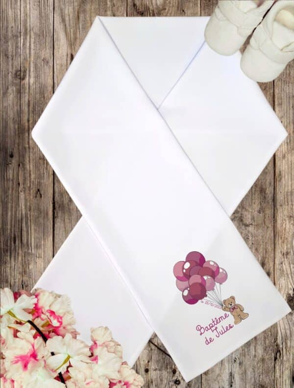 Linge Blanc de Baptême - Nounours Ballon – Image 5