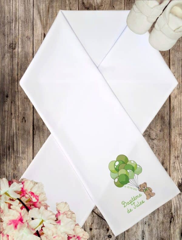 Linge Blanc de Baptême - Nounours Ballon – Image 6
