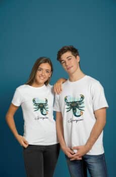 Photo T shirt Scorpion Bleu