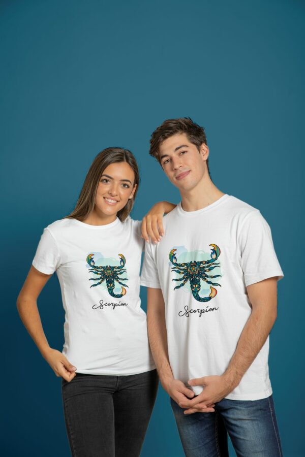 Photo T shirt Scorpion Bleu