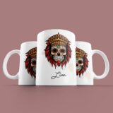Tasse signe Lion Calavera Rouge