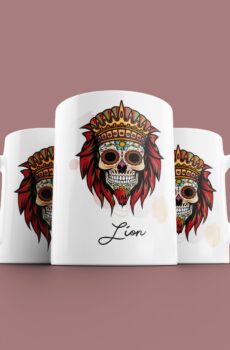 Tasse signe Lion Calavera Rouge