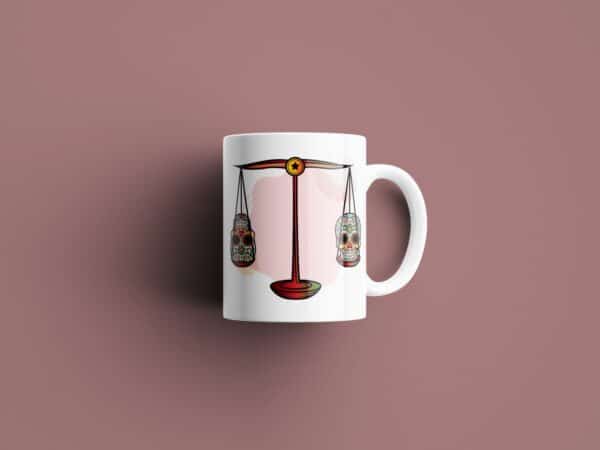 Tasse signe Balance Calavera rouge