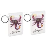 Porte-clés Rose signe du Zodiaque Calavera