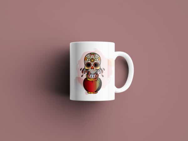 Tasse signe Verseau Calavera Rouge