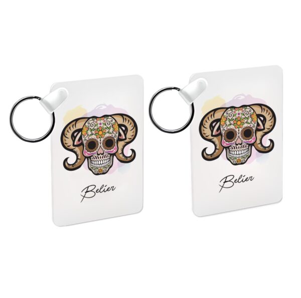 Porte-clés Rose signe du Zodiaque Calavera – Image 3