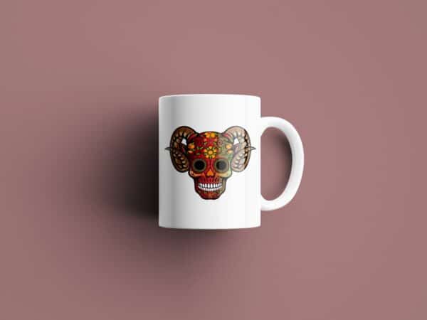 Tasse signe Capricorne Calavera Rouge