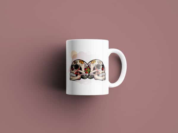 Tasse signe Gémeaux Calavera Rouge