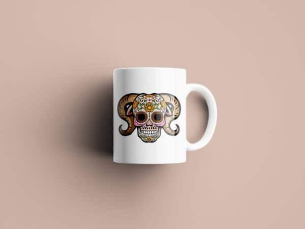 Tasse signe Bélier Calavera Rose