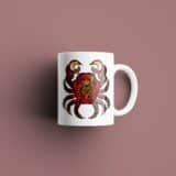 Tasse signe Cancer Calavera Rouge