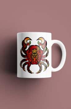 Tasse signe Cancer Calavera Rouge