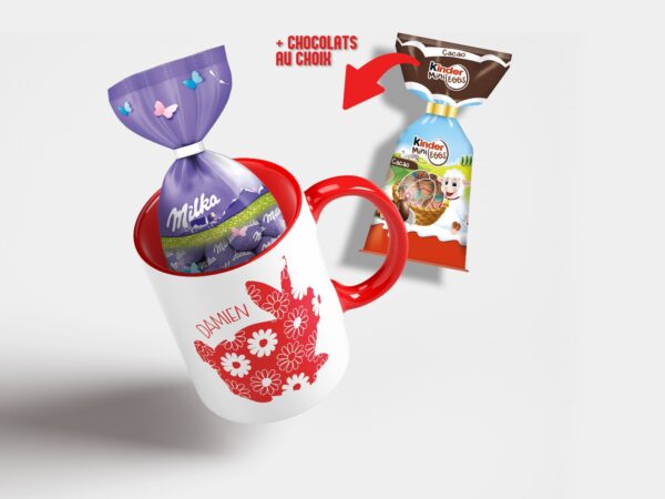 Cadeau Pâques : Mug Lapin Fleuri – Image 2