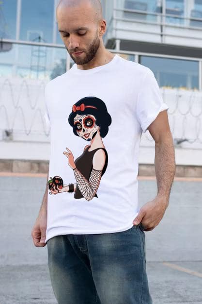 T-Shirt Blanche Neige - Tête de mort Mexique