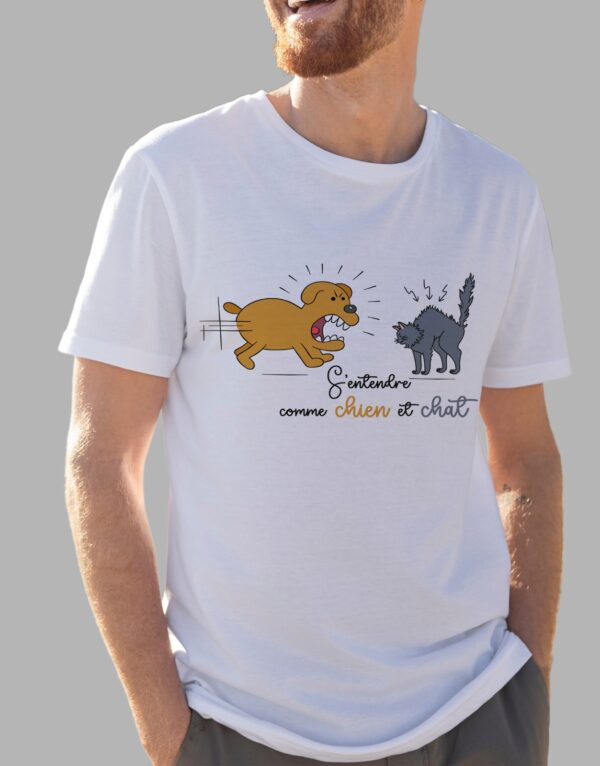 T-shirt humour chien et chat