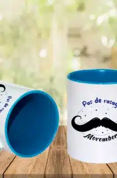 Movember moustache : Mug bicolore bleu