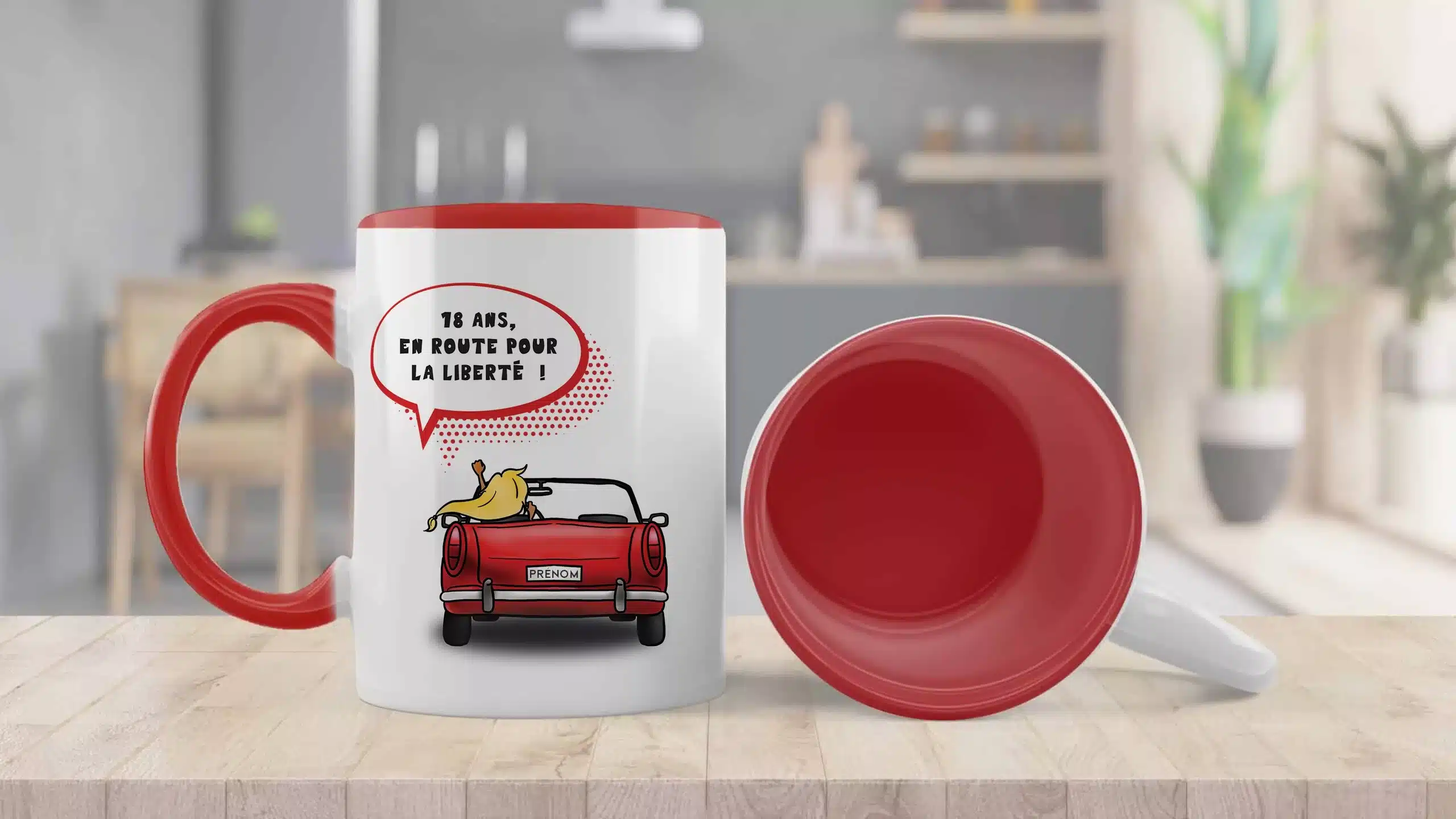 Mug Thème voiture prénom et lettre au choix