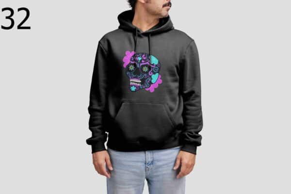 Sweat à Capuche Mixte Skull Art