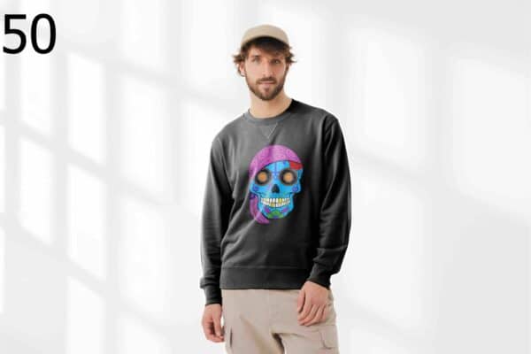 Sweat à Col Rond Mixte Skull Art – Image 51