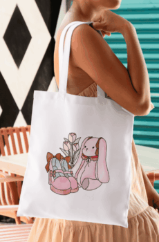 Coquette sac : tote bag peluche