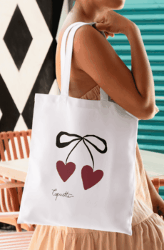 Coeur coquette : tote bag noeud