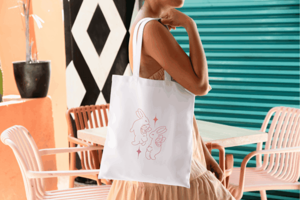 Animal coquette : tote bag lapins – Image 2