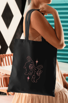 Animal coquette : tote bag lapins