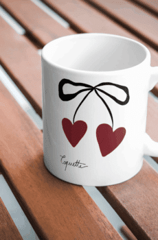 Coquette tea : mug noeud coeur