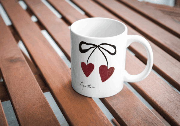 Coquette tea : mug noeud coeur