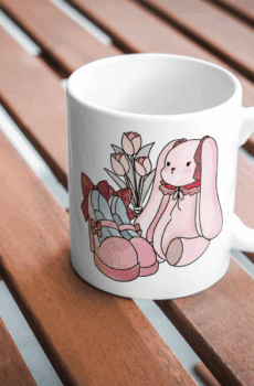 Coquette rose : mug peluche