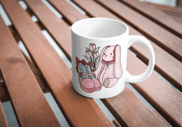Coquette rose : mug peluche