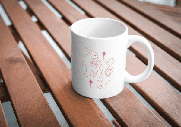 Vibe coquette : mug lapin