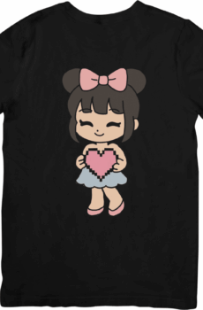 Coquette noeud rose : t-shirt fille coeur