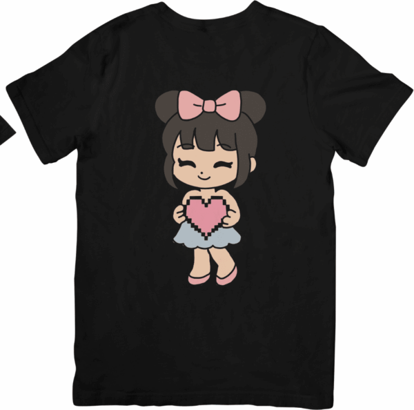 Coquette noeud rose : t-shirt fille coeur
