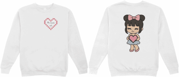 Look coquette : pull fille coeur – Image 2