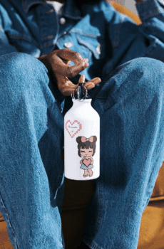 Coquette design : gourde fille coeur