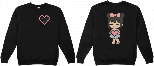 Look coquette : pull fille coeur – Image 3