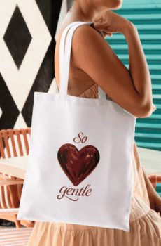 Tote bag coquette : coeur rouge