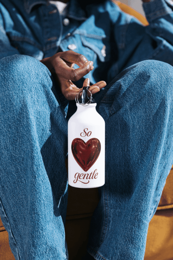 Gourde coquette : coeur rouge