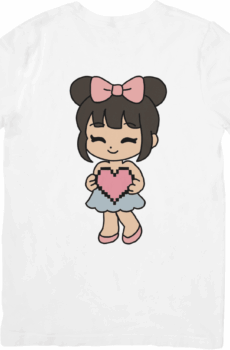 Coquette noeud rose : t-shirt fille coeur