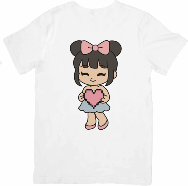 Coquette noeud rose : t-shirt fille coeur