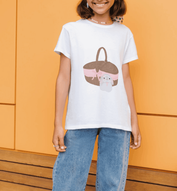 Tenue coquette : t-shirt panier lapin – Image 3