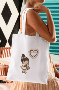 Coquette en tissu : tote bag femme avec sac