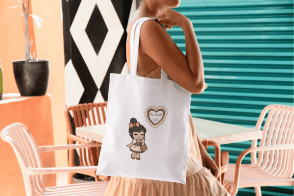Coquette en tissu : tote bag femme avec sac