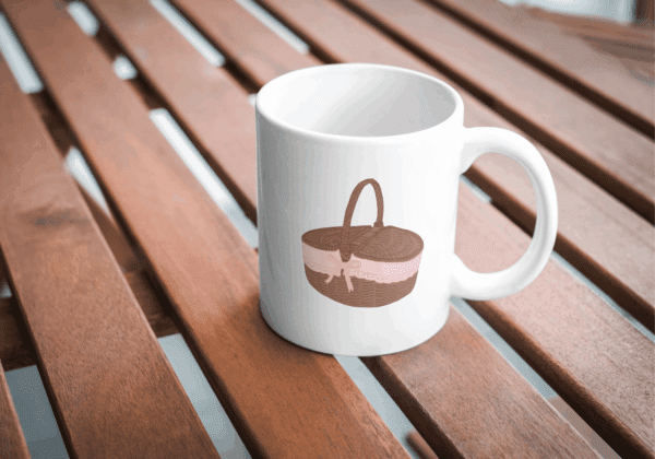 Coquette art : mug panier