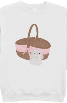 Art coquette : pull panier lapin