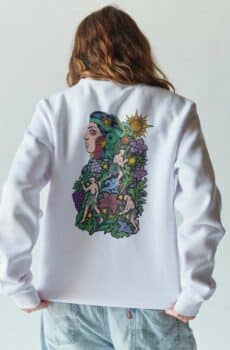 Pull motif inca : Xipe Totec multicolore