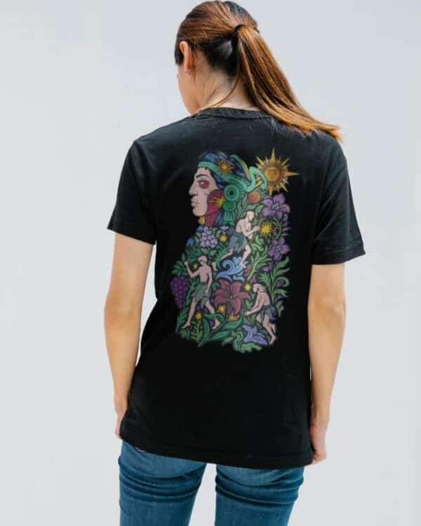 Maya t shirt : Xipe Totec multicolore – Image 4